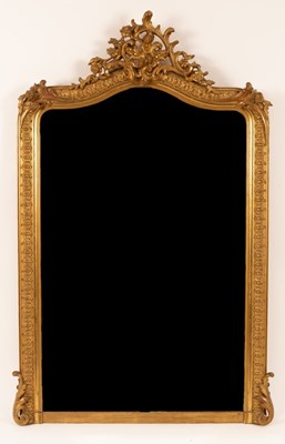 Lot 1212 - A gilt framed overmantel mirror, 140cm high