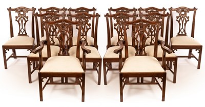 Lot 1216 - A set of fourteen George III style dining...