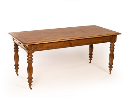 Lot 1233 - An oak extending dining table, the rectangular...