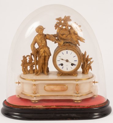 Lot 1293 - A 19th Century French gilt metal mantel clock...