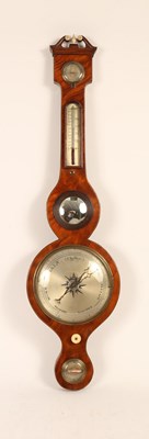 Lot 1294 - An early Victorian mahogany banjo barometer,...