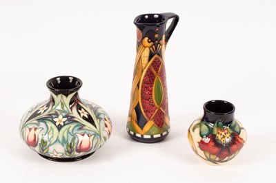 Lot 1319 - A Moorcroft jug, Staffordshire Gold and two...