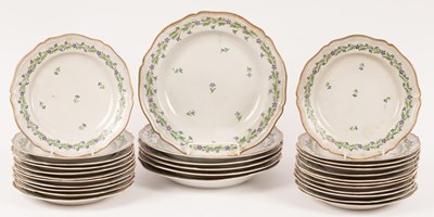 Lot 1344 - A set of six large circular dishes/soup plates...