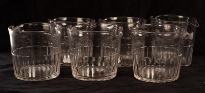 Lot 1354 - Set of six 19th Century clear glass rinsers,...