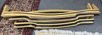 Lot 1357 - A pair of gold painted wooden curtain pelmets,...