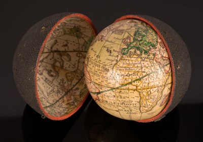 Lot 1394 - A George Adams 3-inch English pocket globe,...
