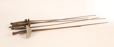 Lot 1431 - Six rapiers or court swords, the longest 110cm...