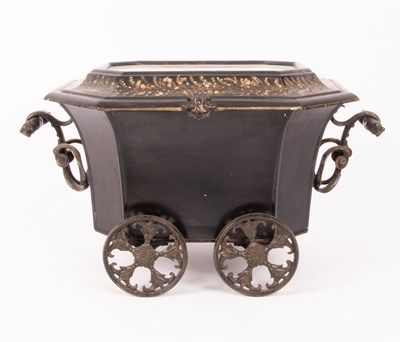 Lot 252 - A Victorian gilt lacquer coal scuttle