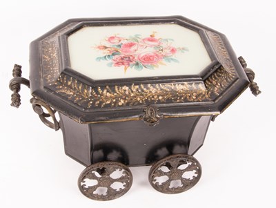 Lot 252 - A Victorian gilt lacquer coal scuttle