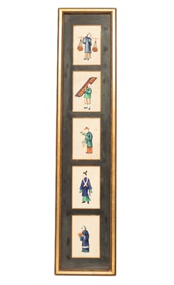 Lot 170 - A set of five 19th Century Chinese pith paintings