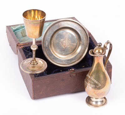 Lot 144 - A Victorian silver travelling communion set