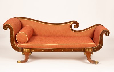 Lot 419 - A Regency mahogany and brass inlaid sofa