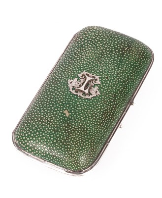 Lot 820 - A Victorian shagreen and silver mounted cigar case