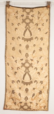 Lot 476 - A mid 18th Century silk embroidered wall hanging