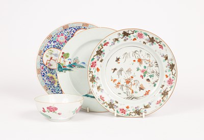 Lot 88 - Three Chinese famille rose plates