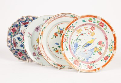 Lot 87 - Four Chinese porcelain famille rose plates