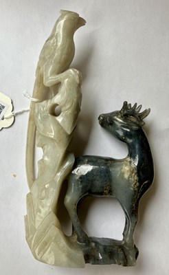 Lot 22 - A Chinese jade carving of a parrot