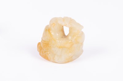 Lot 26 - A Chinese jade carving of an old man and a boy