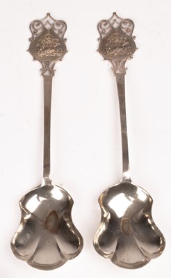 Lot 178 - A pair of silver serving spoons