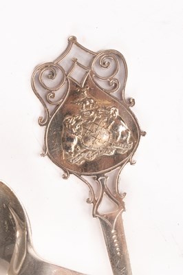 Lot 178 - A pair of silver serving spoons