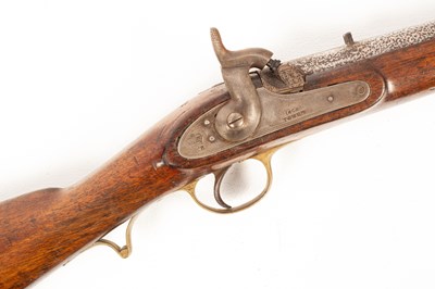 Lot 216 - A Victorian percussion cap rifle