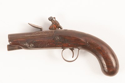 Lot 234 - A flint lock pistol with walnut stock