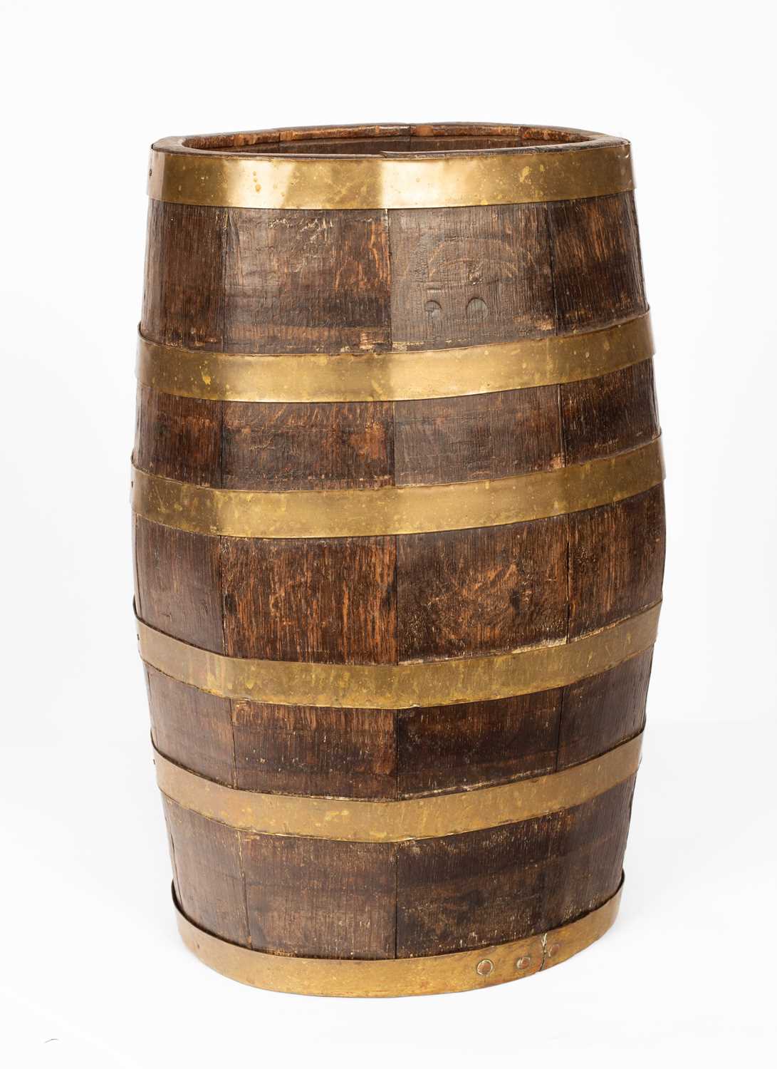 Lot 255 - A brass bound barrel