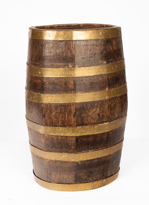 Lot 255 - A brass bound barrel