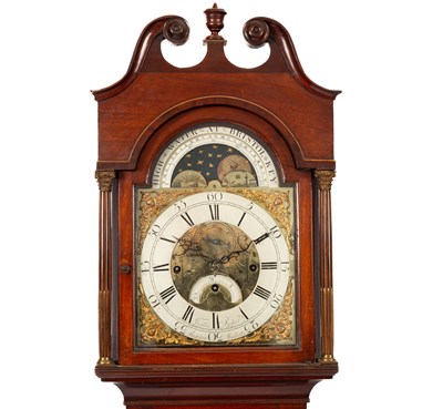 Lot 491 - A late 18th Century mahogany eight-day striking and chiming longcase clock