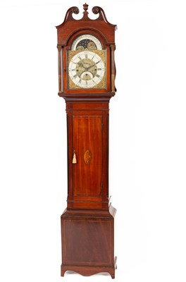 Lot 491 - A late 18th Century mahogany eight-day striking and chiming longcase clock