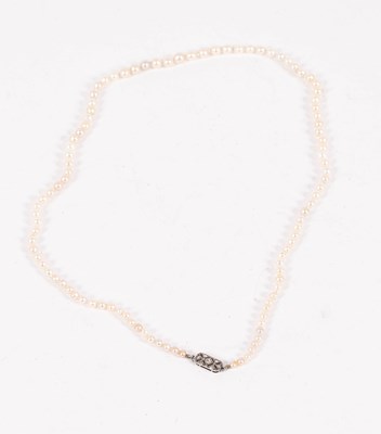 Lot 230 - A natural pearl and diamond necklace