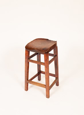 Lot 372 - An early 20th Century fruitwood draftsman's stool