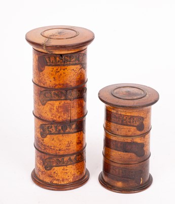 Lot 289 - Two treen spice boxes