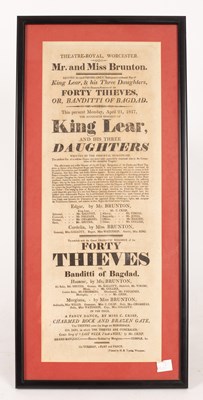 Lot 261 - A Theatre Royal, Worcester advertisement