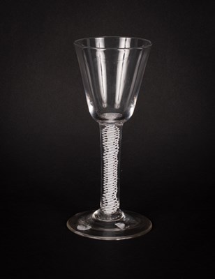 Lot 204 - An English 18th Century opaque twist wine glass