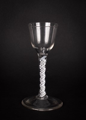 Lot 205 - An English 18th Century opaque twist wine glass