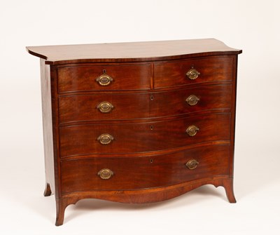 Lot 428 - A George III serpentine mahogany chest