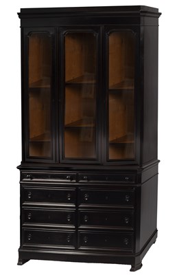 Lot 388 - A large Continental ebonised bookcase