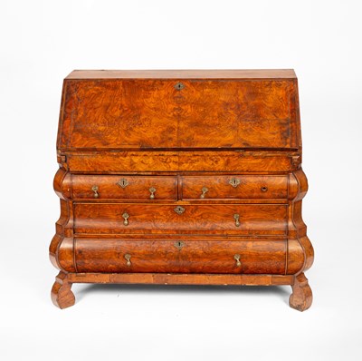 Lot 429 - A 19th Century Dutch burr walnut bureau