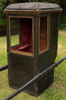 Lot 414 - An 18th century Turin black neat's leather chair