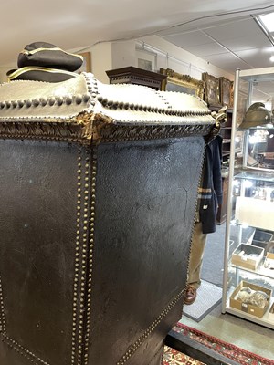 Lot 414 - An 18th century Turin black neat's leather chair