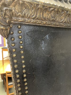 Lot 414 - An 18th century Turin black neat's leather chair