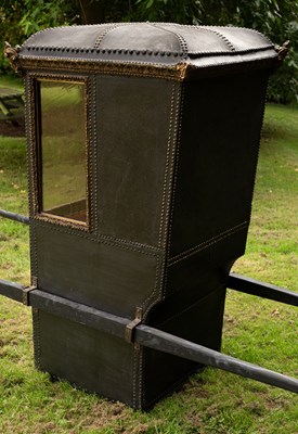 Lot 414 - An 18th century Turin black neat's leather chair