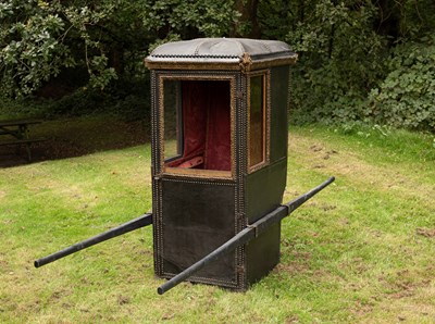 Lot 414 - An 18th century Turin black neat's leather chair