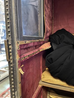 Lot 414 - An 18th century Turin black neat's leather chair