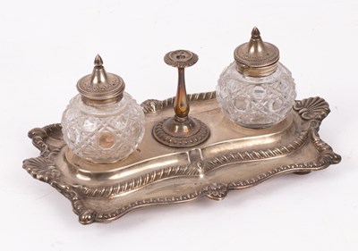Lot 42 - A Victorian silver inkstand