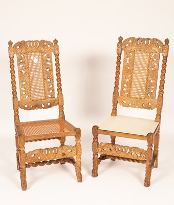 Lot 408 - A pair of 17th Century side chairs