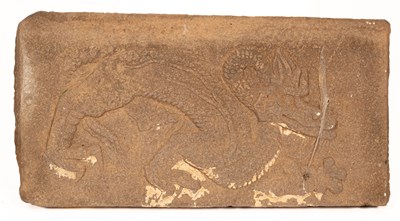 Lot 340 - A carved stone slab