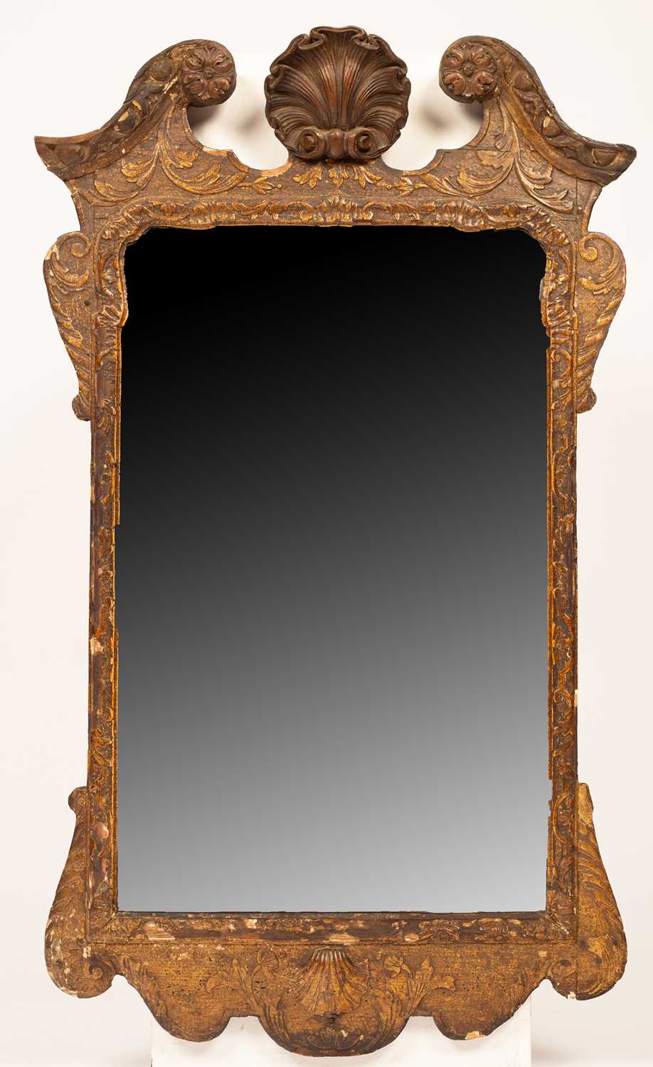 Lot 437 - A mid 18th Century gilt gesso wall mirror