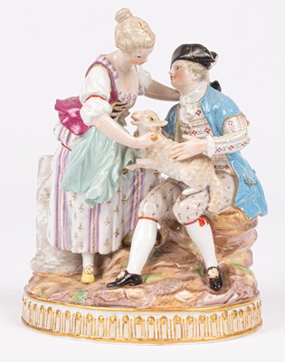 Lot 240 - A Meissen figure group